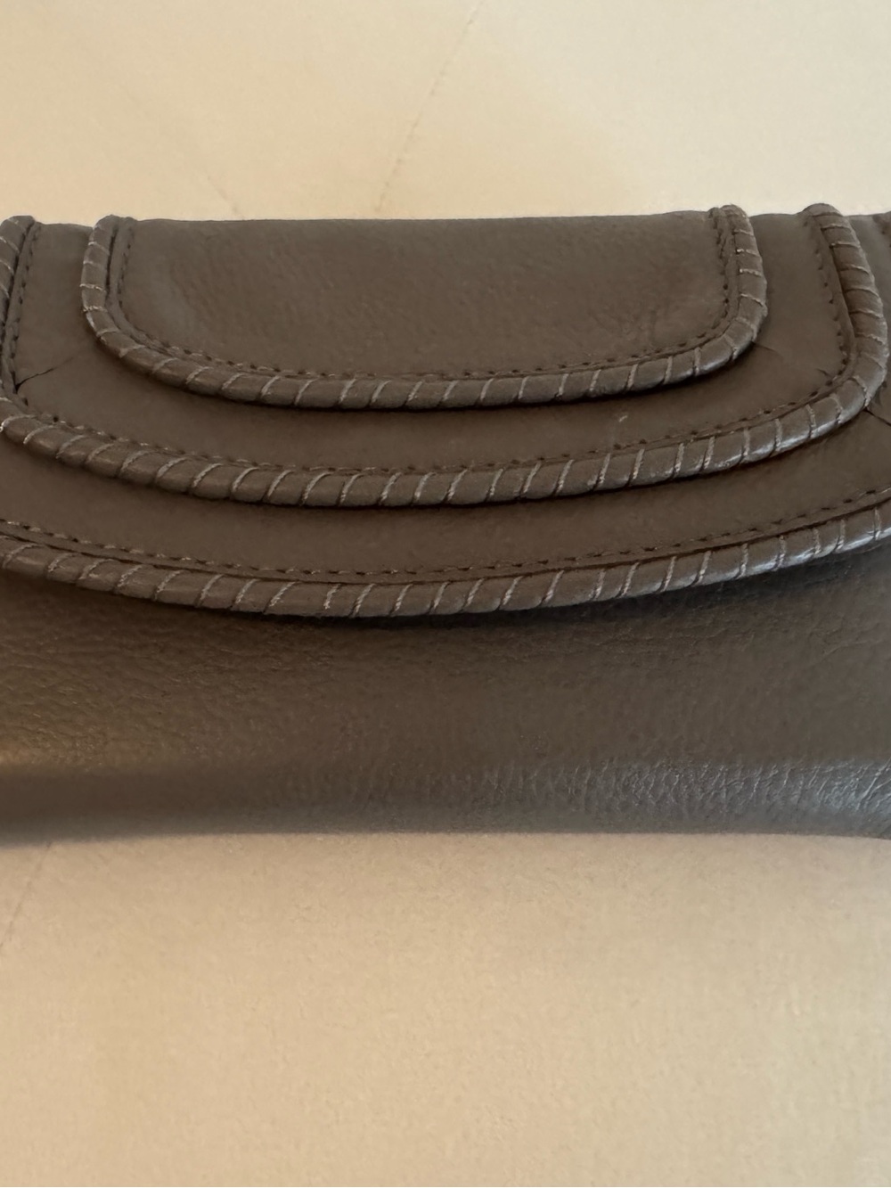 Brown Genuine Leather Wallet Clutch Snap Closure Whipstitch Flap ID Window India